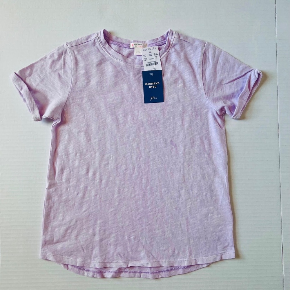 Crewcuts Girls' rolled-cuff garment-dyed T-shirt size L